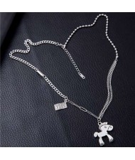 Hip Hop Fashion Horse and Dollar Note Pendants High Fashion Alloy Costume Wholesale Necklace