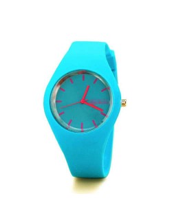 Candy Color Silicone Strap Sport Fashion Women Wrist Watch