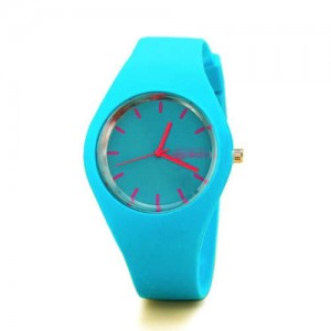 Candy Color Silicone Strap Sport Fashion Women Wrist Watch