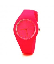 Candy Color Silicone Strap Sport Fashion Women Wrist Watch