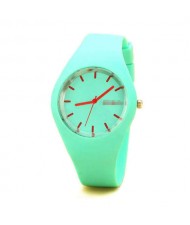 Candy Color Silicone Strap Sport Fashion Women Wrist Watch