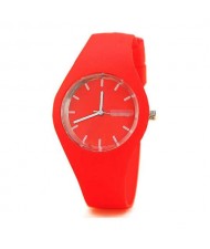 Candy Color Silicone Strap Sport Fashion Women Wrist Watch