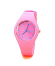 Candy Color Silicone Strap Sport Fashion Women Wrist Watch