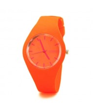 Candy Color Silicone Strap Sport Fashion Women Wrist Watch