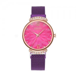 Abstract Flower Index Shining Rhinestone Fashion Women Wrist Watch