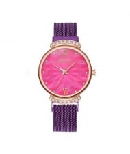 Abstract Flower Index Shining Rhinestone Fashion Women Wrist Watch