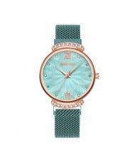 Abstract Flower Index Shining Rhinestone Fashion Women Wrist Watch