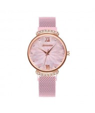 Abstract Flower Index Shining Rhinestone Fashion Women Wrist Watch