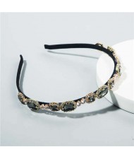 European and U.S. Vintage Fashion Rhinestone Women Hair Hoop - Black