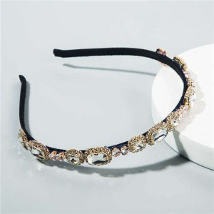 European and U.S. Vintage Fashion Rhinestone Women Hair Hoop - White