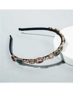 European and U.S. Vintage Fashion Rhinestone Women Hair Hoop - Multicolor