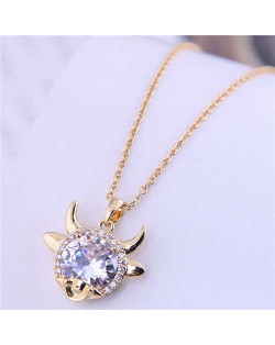Lucky Ox Design Korean Fashion Women Alloy Necklace - White