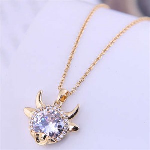 Lucky Ox Design Korean Fashion Women Alloy Necklace - White