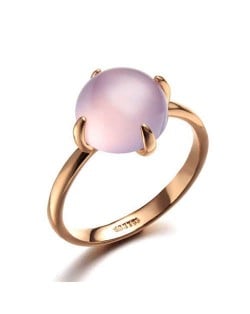 Four Claws Pink Opal Inlaid 18K Rose Gold Plated Women Ring