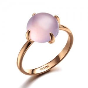Four Claws Pink Opal Inlaid 18K Rose Gold Plated Women Ring