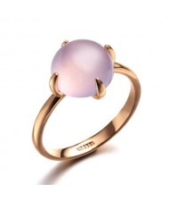 Four Claws Pink Opal Inlaid 18K Rose Gold Plated Women Ring