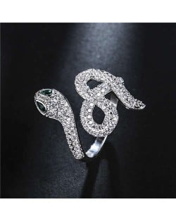 Creative Snake Design 18K Platinum Plated Open-end Women Ring
