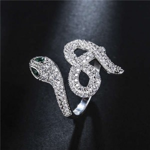 Creative Snake Design 18K Platinum Plated Open-end Women Ring