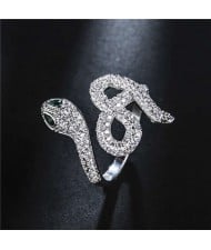 Creative Snake Design 18K Platinum Plated Open-end Women Ring