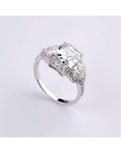 Delicate Design Cubic Zirconia 18K Platinum Plated Women Ring