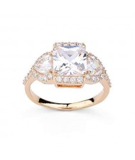 Delicate Design Cubic Zirconia 18K Rose Gold Plated Women Ring