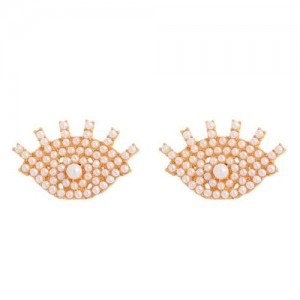 Creative High Fashion Eye Design Elegant Women Wholesale Earrings - Pearl