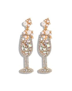 Creative Cocktail Glass Design High Fashion Women Earrings - Luminous Colorful