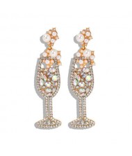 Creative Cocktail Glass Design High Fashion Women Earrings - Luminous Colorful