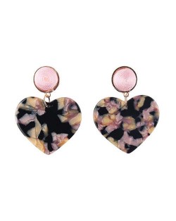 Acrylic Heart Night Club Fashion Women Alloy Wholesale Earrings - Black