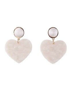 Acrylic Heart Night Club Fashion Women Alloy Wholesale Earrings - White