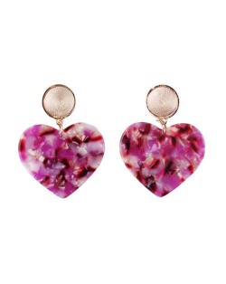 Acrylic Heart Night Club Fashion Women Alloy Wholesale Earrings - Rose