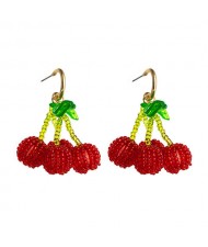 Red Cherry Cute Design Korean Fashion Women Costume Earrings