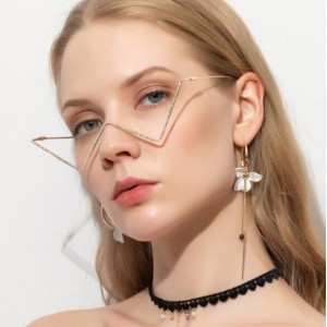Internet Celebrity Choice U.S. High Fashion Decorative Triangle Design Sunglasses Frame (No Lens)