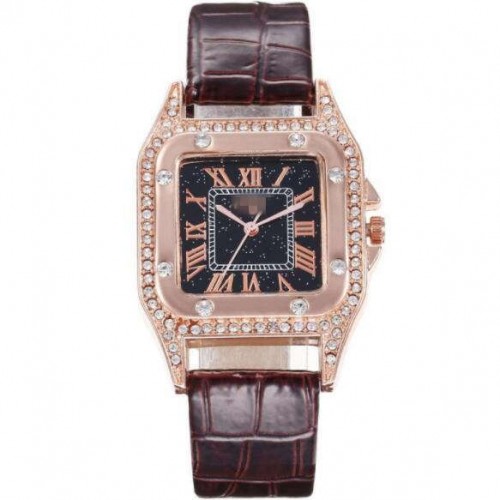 5 Colors Available Rhinestone Inlaid Square Shape Roman Numeral Index ...
