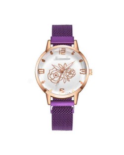 8 Colors Available Romantic Roses Index U.S. High Fashion Design Women Wrist Watch