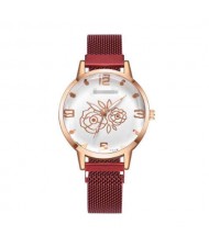 8 Colors Available Romantic Roses Index U.S. High Fashion Design Women Wrist Watch