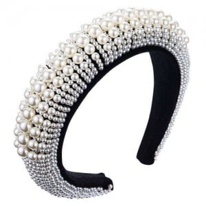 Pearl Embellished Baroque Fashion Luxurious Bejeweled Women Headband