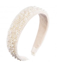 European and U.S. High Fashion Pearl Inlaid Beads Fashion Women Headband/ Hair Hoop