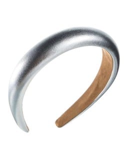 Glossy PU Texture High Fashion Women Headband/ Hair Hoop - Silver 