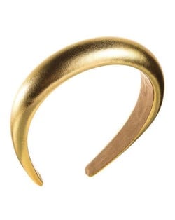 Glossy PU Texture High Fashion Women Headband/ Hair Hoop - Golden