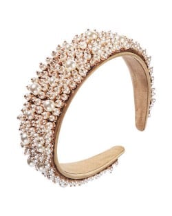 Baroque Style Internet Celebrity Choice Pearl Fashion Women Handmade Bejeweled Headband