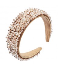 Baroque Style Internet Celebrity Choice Pearl Fashion Women Handmade Bejeweled Headband