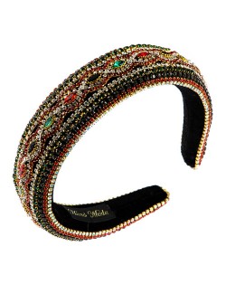 Luxurious Style Rhinestone Shining Fashion Baroque Bold Design Women Bejeweled Headband/ Hair Hoop