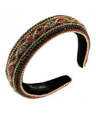 Luxurious Style Rhinestone Shining Fashion Baroque Bold Design Women Bejeweled Headband/ Hair Hoop