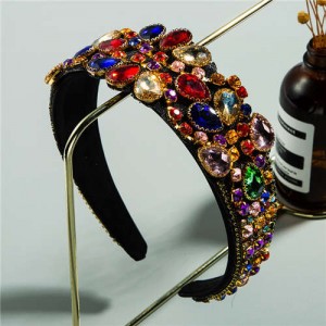 Crystal and Gems Embellished Floral Fashion Luxurious Bejeweled Headband/ Hair Hoop