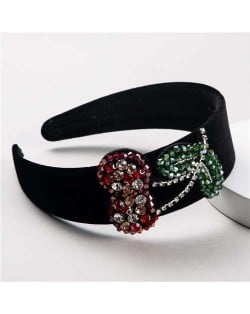 Creative Rhinestone Fruit Embellished Women Hair Hoop/ Headband - Cherry