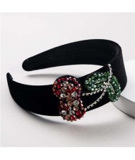 Creative Rhinestone Fruit Embellished Women Hair Hoop/ Headband - Cherry