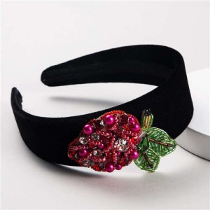 Creative Rhinestone Fruit Embellished Women Hair Hoop/ Headband - Grape