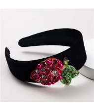 Creative Rhinestone Fruit Embellished Women Hair Hoop/ Headband - Grape