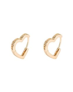 Rhinestone Embellished U.S. High Fashion Heart Design Copper Women Costume Earrings